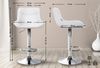 Barhocker RAGAD - Kunstleder Weiß 49x51x85 cm Silber | Barstuhl Höhenverstellbar Mit Lehne Drehbar Tresenhocker Tresenstuhl Kneipenhocker Kneipenstuhl Bild 2