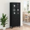 vidaXL Highboard 2 pcs Schwarz Eichen-Optik Engineered Wood und Glas 3416221 Bild 4