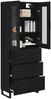vidaXL Highboard 2 pcs Schwarz Eichen-Optik Engineered Wood und Glas 3416221 Bild 3