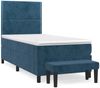 vidaXL Boxspringbett mit Matratze Dunkelblau 90x190 cm Samt 3137759 Bild 2
