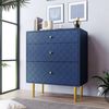 Merax Kommode aus Holz mit Fischschuppenmuster, Sideboard mit 3 Schubladen, Wohnzimmerschrank, B:75cm Bild 5