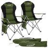 Hauki Campingstuhl Faltstühl faltbar mit Getränkehalter & Tragetasche bis 150kg (2 St), 2x Klappstuhl 56x95x110cm Khaki Angelstuhl mit Hochlehner Gepolster Bild 4