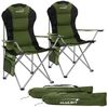 Hauki Campingstuhl Faltstühl faltbar mit Getränkehalter & Tragetasche bis 150kg (2 St), 2x Klappstuhl 56x95x110cm Khaki Angelstuhl mit Hochlehner Gepolster Bild 5