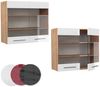 Küchenglasschrank Fame-Line Weiß Hochglanz 80 cm Vicco Bild 5