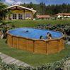GRE Ovalformbeckenset Holzoptik Amazonia OMEGA 610 x 375 x 132 cm Bild 2