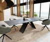 Esstisch Edge 200-300x100 Keramik Laminam®Nero Greco Anthrazit V-Gestell Flachstahl Schwarz ausziehbar Bild 5