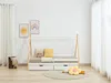 Vente-unique - LUANCO Bett Holz, PlatteHolz, Platte BeigeWeiß - B 97 cm x H 144 cm x L 199,5 cm Bild 2