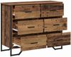 vidaXL Kommode 6-Schublade Altholz 91 x 35,5 x 74,5 cm 3365603 Bild 5