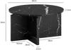 Couchtisch 60x60x33cm Rund Marmor-Optik Schwarz Modern Design Bild 4