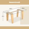 Glas Couchtisch mit Gummiholzbeinen Rechteckiger Beistelltisch Glastisch Kaffeetisch Bild 2