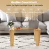 Glas Couchtisch mit Gummiholzbeinen Rechteckiger Beistelltisch Glastisch Kaffeetisch Bild 5