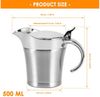 BlingBin Sauciere 500ml Thermo-Sauciere mit Klappdeckel, Soßenspender Doppelwandig, Korpus aus Edelstahl 304 + Deckel aus PP, ABS-galvanisiert, (1er Set, 1-tlg), Saucenbecher für Vanillesoße Soße Sahne Mayonnaise Milch, Silber Bild 2