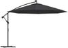 vidaXL Ampelschirm mit LED-Beleuchtung Stahl-Mast Schwarz 350 cm 313784 Bild 2