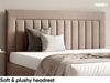 MEBLINI Polsterbett 160x200 mit Lattenrost ohne Matratze – BELORDI – Hellbraun Samt – Doppelbett mit Bettkasten - Stauraumbett - Kopfteil Bett mit Stauraum Bild 4