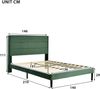 Merax Polsterbett Doppelbett 140x200 aus Samt & Holz & Metall mit Lattenrost & Kopfteil für Schlafzimmer Grün Bild 2