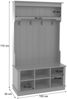 Garderobe HWC-P26, Flurgarderobe Holzgarderobe Sitzbank, 4 Haken Staufach Ablage Melamin 170x100x39cm ~ natur Bild 3