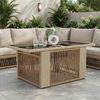 vidaXL Gartentisch Beige 100 x 55 x 37 cm PE Rattan und Glas 42035138 Bild 3
