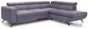 Ecksofa Schlafsofa ALBERTO Polyesterstoff Hellgrau Ottomane Rechts Bild 2