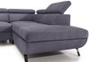 Ecksofa Schlafsofa ALBERTO Polyesterstoff Hellgrau Ottomane Rechts Bild 5