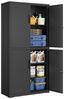 SONGMICS Aktenschrank mit 4 Türen und 5 Ebenen, 2 Schlösser, Stahl Mattschwarz, 40 x 80 x 180 cm Bild 4