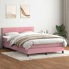 vidaXL Boxspringbett mit Matratze & LED Rosa 140x210 cm Samt 3316982 Bild 4