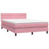 vidaXL Boxspringbett mit Matratze & LED Rosa 140x210 cm Samt 3316982 Bild 5