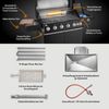 BURNHARD® Gasgrill 6-Brenner, 5x Edelstahlstabbrenner, 3,5 kW, Infrarot-Keramikbrenner, Heckbrenner, Seitenkochfeld, Edelstahlrost, Piezo-Zündung – Fat FRED Deluxe - Schwarz - #947151 Bild 4