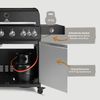 BURNHARD® Gasgrill 6-Brenner, 5x Edelstahlstabbrenner, 3,5 kW, Infrarot-Keramikbrenner, Heckbrenner, Seitenkochfeld, Edelstahlrost, Piezo-Zündung – Fat FRED Deluxe - Schwarz - #947151 Bild 5