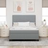 vidaXL Boxspringbett mit Matratze mit LED Hellgrau 160 x 200 cm Stoff 3342802 Bild 4