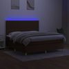 vidaXL Boxspringbett mit Matratze & LED Dunkelbraun 160x200 cm Stoff, Härtegrad: H2 [3135608] Bild 4