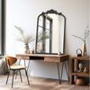 G-LEAF Spiegel Wandspiegel/Ganzkörperspiegel im Barockstil, mit Perlenverzierung (1-St), mit verschlungenen Mustern, 90×60cm, Schwarz Bild 1