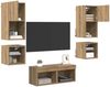 vidaXL TV-Wandgeräte 8 pcs Artisan-Eiche Holzwerkstoff 3402921 Bild 3