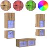 vidaXL TV-Wandgeräte 8 pcs Artisan-Eiche Holzwerkstoff 3402921 Bild 4