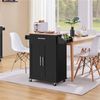 Yaheetech Küchenwagen, Servierwagen mit Schublade & 3 Schrank, Holzwerkstoff Schwarz, 81,5 x 40 × 88,5 cm Bild 2