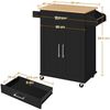 Yaheetech Küchenwagen, Servierwagen mit Schublade & 3 Schrank, Holzwerkstoff Schwarz, 81,5 x 40 × 88,5 cm Bild 4