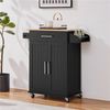 Yaheetech Küchenwagen, Servierwagen mit Schublade & 3 Schrank, Holzwerkstoff Schwarz, 81,5 x 40 × 88,5 cm Bild 3