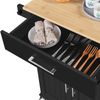 Yaheetech Küchenwagen, Servierwagen mit Schublade & 3 Schrank, Holzwerkstoff Schwarz, 81,5 x 40 × 88,5 cm Bild 5