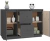 vidaXL Sideboard Grau 111 x 34 x 75 cm Massivholz Kiefer [814311] Bild 5