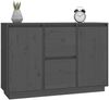 vidaXL Sideboard Grau 111 x 34 x 75 cm Massivholz Kiefer [814311] Bild 4