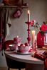 PiP Studio Servierplatte Flower Festival mini Kuchenpla. scal. dark p. 21cm, Porcelain, (Platten), Mini Cake Tray Flower Festival Scallop Deco Dark Pink 21cm Bild 3