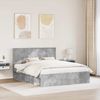 vidaXL Bettrahmen mit Kopfteil Beton 160 x 200 cm Massives Kiefernholz 3410986 Bild 3
