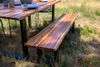Outdoor-Baumkantenbank 180 x 40 cm Akazie mit U-Gestell Schwarz AVILA 81012146 Bild 2