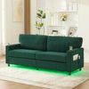2-Sitzer Sofa B 203 x T 77,5 x H 86 cm aus Chenille mit USB-C, LED und Getränkehaltern Bild 3