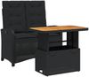 vidaXL 2-tlg. Garten-Essgruppe mit Kissen Schwarz Poly Rattan 3277334 Bild 2