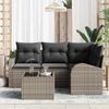 vidaXL Gartensofa-set mit Kissen mit Speicher 5 pcs Grau Poly-Rattan 3354698 Bild 3