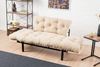 Dmora 2-Sitzer SchlafsofaGuchol, Verwandelbares Sofa, Lineare Stoffstruktur, Schlafsessel mit Stauraum, 155x70 h85 cm, Creme Bild 4