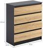 Home Collective Kommode mit 4 Schubladen Kommode schmal Holz Schrank (Highboard Anrichte Schlafzimmer Wohnzimmer Flur Büro Organizer), Kommode 76 cm breit Schrank mit Schubladen Anthrazit / Artisan Eiche Bild 3