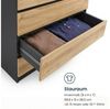 Home Collective Kommode mit 4 Schubladen Kommode schmal Holz Schrank (Highboard Anrichte Schlafzimmer Wohnzimmer Flur Büro Organizer), Kommode 76 cm breit Schrank mit Schubladen Anthrazit / Artisan Eiche Bild 4