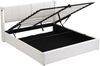 LED-Polsterbett 180x200cm, hydraulisch, USB, LED, Stauraum, PU, Weiß Bild 3