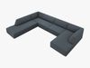 Micadoni Panorama-Ecksofa Ruby 7-Sitzer Links Kord Scala Blau Bild 3